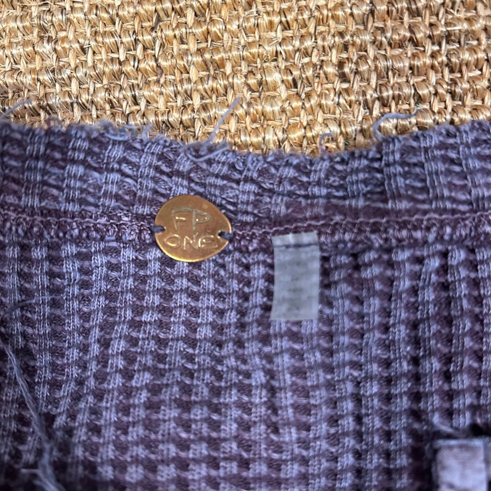 Free People Purple Waffle Knit Top - Picture 4 of 8